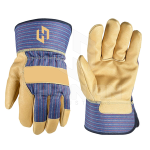 Guantes DE TRABAJO resistentes de cuero y algodón superventas Guantes de seguridad para uso industrial y de construcción de Pakistán - Product Image 1