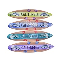 Planche de Surf en bois faite à la main, combinaison d'aérographe de sculpture de 30 cm, Plaque murale de Surf de tortue hawaïenne