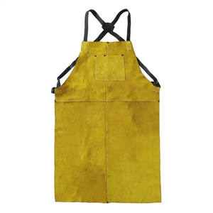 Heavy Duty Cowhide Split Leather Industrial Safety Welding <b>Apron</b> Plain Style Sleeveless <b>Work</b> <b>Apron</b> for Welders Flame-Resistant - Product Image 3