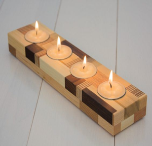 Bougeoir rond artistique en bois beaux motifs de grain offrant beauté naturelle et chaleur disponible aux prix de gros - Product Image 3