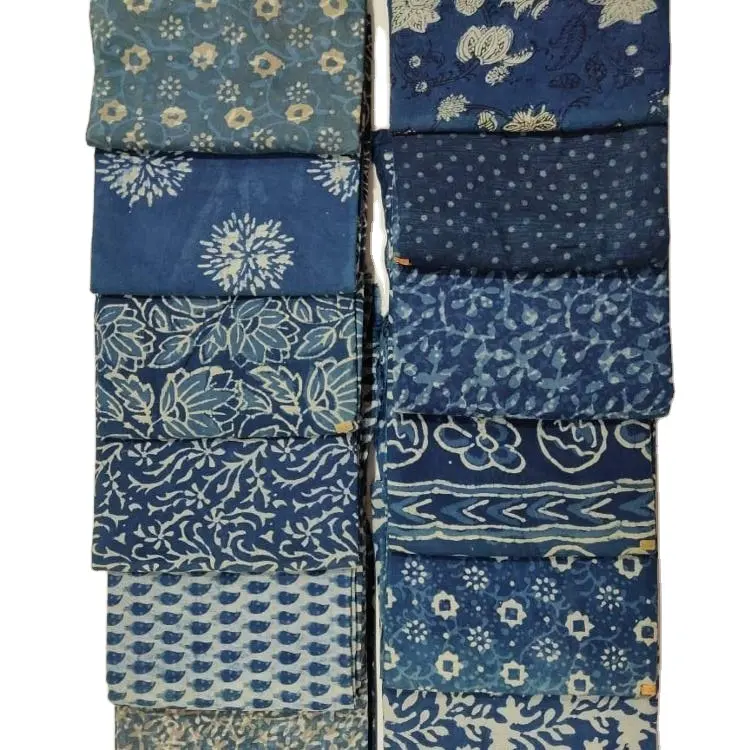 Indian handmade natural hand block printed cotton Jaipuri printed fabric luxury summer wear fabric