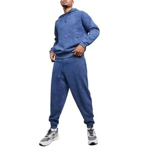 ชุดวอร์มผู้ชายแบบขายส่ง พิมพ์ลายตามสั่ง ผ้าฝ้ายฟลีซ 100% เป็นมิตรกับสิ่งแวดล้อม มีฮู้ด สวมใส่สบายๆ สำหรับกิจกรรมกลางแจ้ง ลายเรียบ ใช้ได้ในฤดูหนาว - Product Image 1