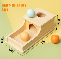Jouets Montessori pour bébés de 6 à 12 mois, boîte de permanence d'objets, boule en bois, jouet pour les tout-petits d'âge précoce