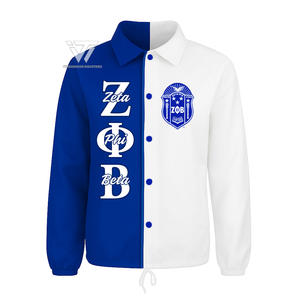 Custom Zeta Phi Beta Sorority 1920 bordado Colorblock Line Jacket Crossing Jacket Sorority Parafernalia griega - Product Image 1
