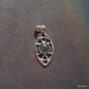 Marvellos Jade pierre naturelle 925 bijoux en argent sterling pendentif à breloque fait main cadeau pour elle - Product Image 4