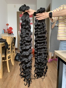 Cheveux humains de taille longue 4 faisceaux avec cheveux vietnamiens doux toute texture mélange fermeture/frontale pour tête complète Style ondulé vague naturelle - Product Image 6