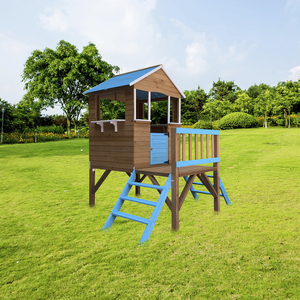 Casa Infantil de 2 Pisos ROBINCOOL MELODY BLUE 198x170x197CM KNH1003 Estructura de Juego al Aire Libre para Niños - Product Image 2