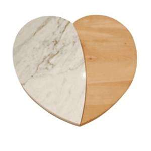 Planche à découper en bois d'acacia et marbre blanc avec poignée métallique, lavable au lave-vaisselle, écologique, personnalisable, haute qualité - Product Image 3