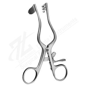 Retractor de Cuero Cabelludo Cairns Curvo, Autoestático, con Hojas Giratorias de 140 mm de Largo, Fabricante de Instrumentos Quirúrgicos en Pakistán - Product Image 1