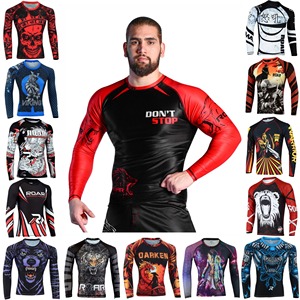Camiseta de compresión de media manga hecha a medida Rash Guard OEM MMA Gymwear Top de agarre de secado rápido proveedor de Rashguard de Pakistán - Product Image 2