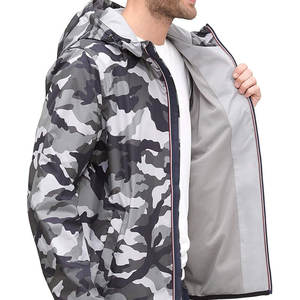 Chaqueta cortavientos para correr al aire libre para hombre, diseño personalizado, talla grande, poliéster suave, cuello levantado, lluvia, tela de lona impermeable - Product Image 5