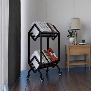 Rolling Book Rack avec style industriel pour la maison et le bureau - Product Image 2