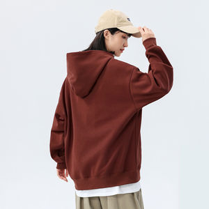 เสื้อสเวตเตอร์แบบสวมหัวมีฮู้ดสำหรับผู้ชายเสื้อสเวตเตอร์ฤดูหนาวแบบลำลองมีกระเป๋าด้านหน้าพิมพ์ลายย้อมสีเรียบ - Product Image 3