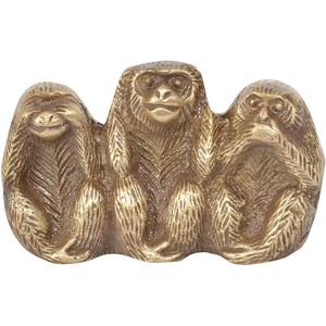 Statue d'animal en laiton Animaux décoratifs pour la maison et le bureau Fengshui chinois Figurines de collection faites à la main (Singe-Or) - Product Image 1