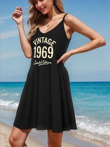 Abito da donna con cinturino a girocollo personalizzato senza maniche, cialde locale - Product Image 2