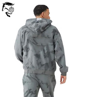 Ensemble de survêtements et de sweats à capuche d'hiver pour hommes, vente en gros, impression de qualité, 100% coton molletonné, taille élastique, respirant