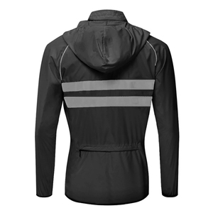 Maillot de cyclisme à capuche réfléchissant à manches longues pour hommes imperméable coupe-vent vtt veste de vélo toile tissu Style de rue - Product Image 2
