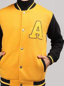 Chaqueta acolchada de lana de cuero de alta calidad personalizada de fábrica, talla XL, invierno, nueva moda, Letterman, diseño de béisbol, bordado Doble - Product Image 6