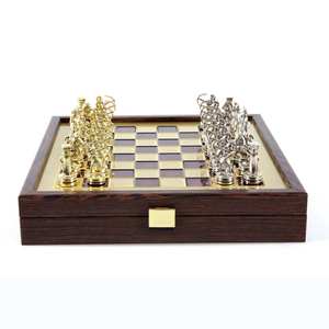 Jeu d'échecs de l'armée romaine grecque de Manopoulos, parfait pour le divertissement en intérieur et pièce décorative pour la maison, fabriqué à la main en Inde - Product Image 1