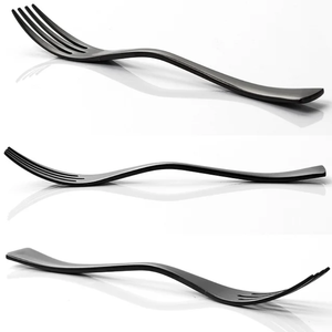 Offre Spéciale Fourchette à dîner en métal noir chic ensemble de 6 pièces prix de gros mariage Restaurant Hôtel Maison - Product Image 2