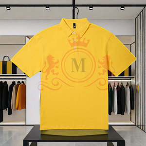 Bright Yellow Polo Shirt Soft Cotton Fabric <b>Classic</b> Design Comfortable Short Sleeve Daily Fashion Wear - Product Image 2