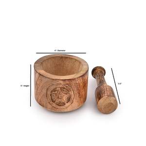 เครื่องใช้ในครัวทำจากไม้อะคาเซียเครื่องเทศเครื่องเทศเครื่องเทศเกลือขิงสำหรับบ้านและสวนครกและสาก - Product Image 6