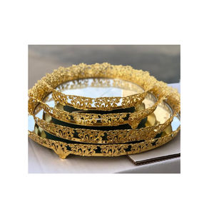 Silver Metal <b>Mirror</b> <b>Tray</b> Classic Design Home Table Decorative <b>Tray</b> Centerpiece in Attractive Price by Wholesale Suppliers - Product Image 2