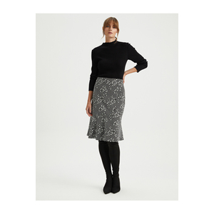 Mini-jupe tricotée à motifs floqués en coton mélangé pour femmes - Product Image 4