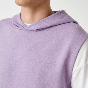 Wholesale <b>Men's</b> <b>Sleeveless</b> Workout Gym Hoodie 100% Cotton Quick Dry Custom Logo OEM Fitness - Product Image 4