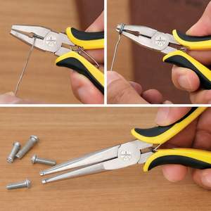 LUMINEX IMPEX 6-Piece Mini Stainless Steel <b>Pliers</b> <b>Set</b> Needle Nose Long Nose Bent Nose End Cutters-Lightweight for Jewelry - Product Image 4