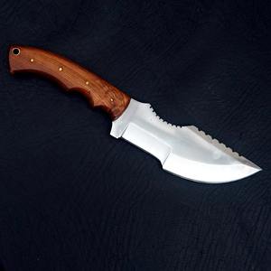 Couteau de suivi en acier damas personnalisé de la meilleure qualité avec lame en acier D2 manche en bois de rose pour la chasse Camping OEM Support Grade DIY - Product Image 6