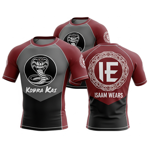 Impreso Rash Guard Camisa de compresión Tejido elástico suave Jiu Jitsu Equipment Producer Company - Product Image 1