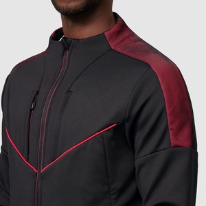 แจ็กเก็ตมีซิปกันลมแห้งเร็วสำหรับผู้ชายเสื้อซอฟต์เชลล์สีทึบขนาดพิเศษ - Product Image 4