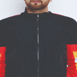 Ensemble de survêtement d'hiver pour homme 100 % coton, coupe-vent à blocs de couleur, deux pièces personnalisable - Product Image 5