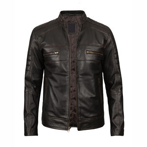 Dernière conception de veste en cuir véritable de haute qualité personnalisée pour hommes veste personnalisée en gros pour hommes - Product Image 1