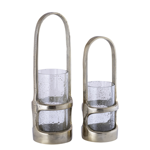 Venta caliente Premium Interior Exterior Navidad Boda Decoración Personalizable Linterna de impresión Candelabros de vidrio Metal personalizado - Product Image 1