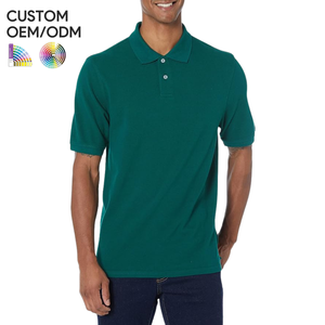 Camiseta de Golf de Manga Corta para Hombre, Personalizada con Logotipo Frontal, de Alta Calidad, Corte Regular, 100% Algodón, Tejido de Punto Sólido, Transpirable, 200g, OEM ODM - Product Image 1