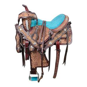 Monturas de carreras de barril de grado superior, venta al por mayor, monturas de caballo occidentales hechas a mano de cuero genuino, tachuelas de rodeo de vaquero a granel directas - Product Image 1