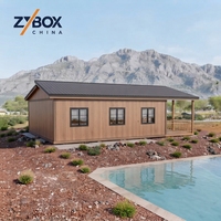 Villa de Luxe en Bois Star 20ft 40ft, Maison Modulaire Préfabriquée Extensible Type Conteneur avec Porche et Escaliers – Idéale pour le Marché USA, Australie et Airbnb