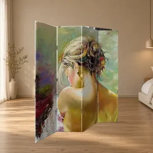 Pintura al Óleo de Retrato de Mujer, Lienzo de Doble Cara, Pantalla Plegable - Product Image 2
