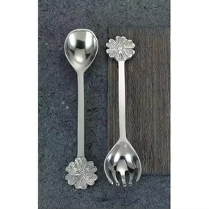 Servidor de Ensalada Decorativo de Acero Inoxidable Plateado, Estilo Paja Larga, Mango de Latón Hecho a Mano, Ecológico, Apto para Lavavajillas - Product Image 4