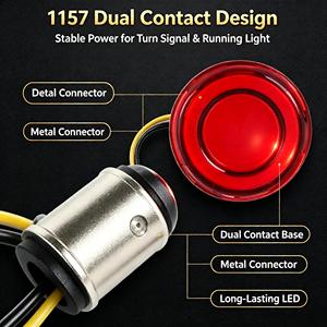Feux de signalisation LED Sunshiny 1157 avant/<span class=keywords><strong>arrière</strong></span> pour XL883 48 Road Glide Road King Fat Boy Street Glide Rouge/Amaro/Yellow Smoke - Product Image 2