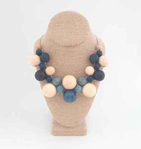 Collar de madera con cuentas redondas de uso diario, collar grueso de moda - Product Image 2