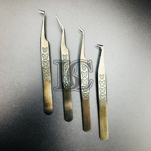 Pinces de qualité supérieure, pinces professionnelles pour extensions de cils, acier inoxydable durable, noir, logo personnalisé, offre de vison - Product Image 2