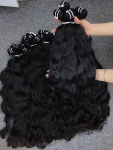 Extensiones de cabello de un donante dibujado doble cabello humano vietnamita crudo ondulado natural de trama paquete Whosale - Product Image 3