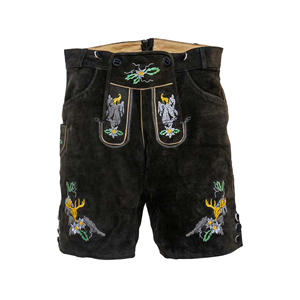 Best Lederhosen <b>Men</b> Genuine Leather Authentic German Lederhosen for <b>Men</b> Oktoberfest 2025 Outfit Dark Olive <b>Green</b> Bavarian <b>Short</b> - Product Image 1