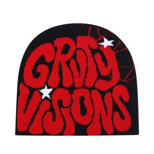 Gorro de lana con logotipo personalizado para otoño e invierno, gorro tejido cálido Skully por todas partes con estampado de letras, gorro de Jacquard unisex a prueba de frío - Product Image 4