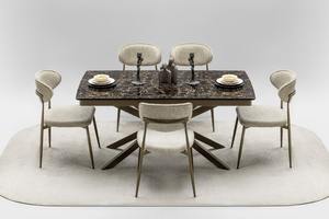 Juego de comedor convertible de acero inoxidable con diseño moderno para uso doméstico, apartamento, hotel y Villa - Product Image 2