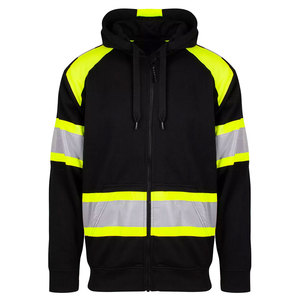 Sweats à capuche bicolores haute visibilité avec bandes réfléchissantes argentées pour la sécurité et la visibilité sur le chantier – Sweats de travail en promotion - Product Image 4