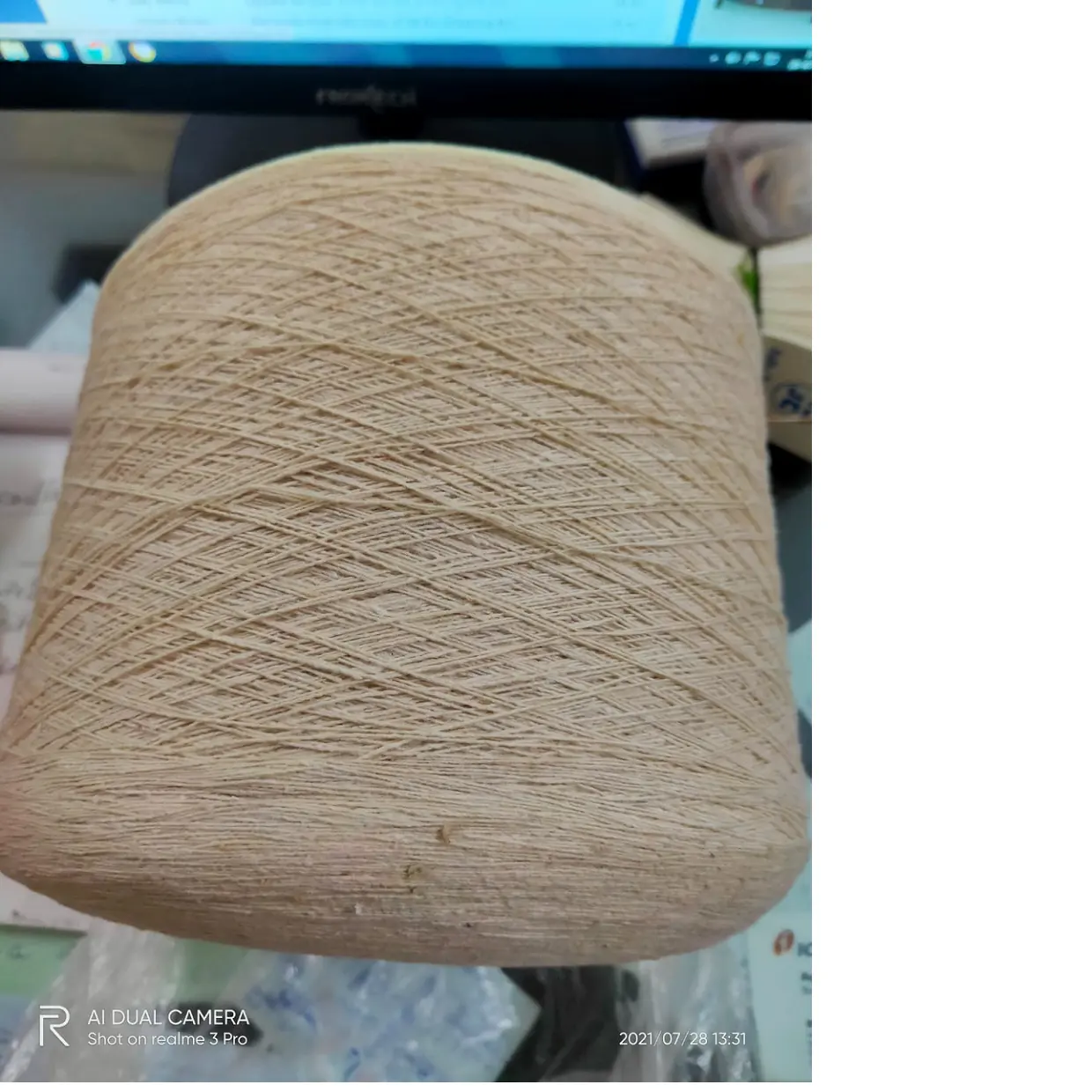 Hilo de fibra de plátano natural hecho a medida, 20/1 NM, adecuado para fabricantes de textiles y telas